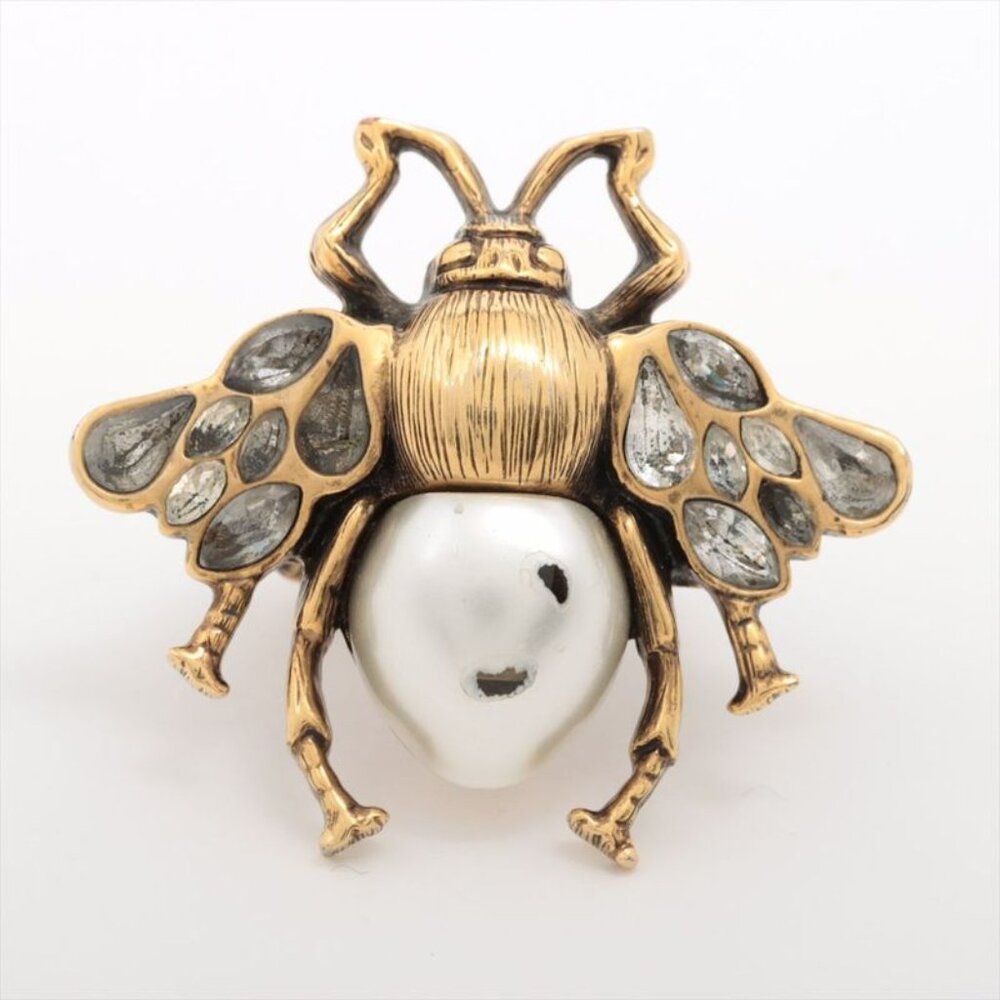 Gucci Bee Ring S GP Rhinestone Faux Pearl - Picture 2 of 14